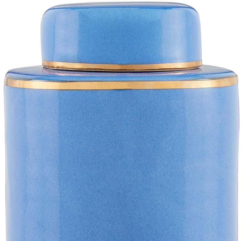 Rio Grande Bright Blue Ceramic Tea Canister with Lid more views