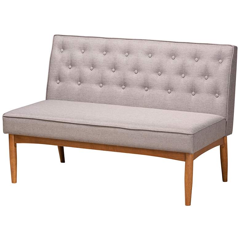 Image 5 Riordan Gray Fabric Tufted 3-Piece Dining Nook Set more views