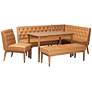 2_Riordan Tan Faux Leather 5-Piece Dining Nook Set