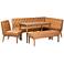 Riordan Tan Faux Leather 5-Piece Dining Nook Set