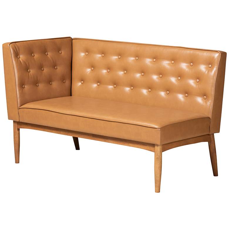 Image 6 Riordan Tan Faux Leather 5-Piece Dining Nook Set more views