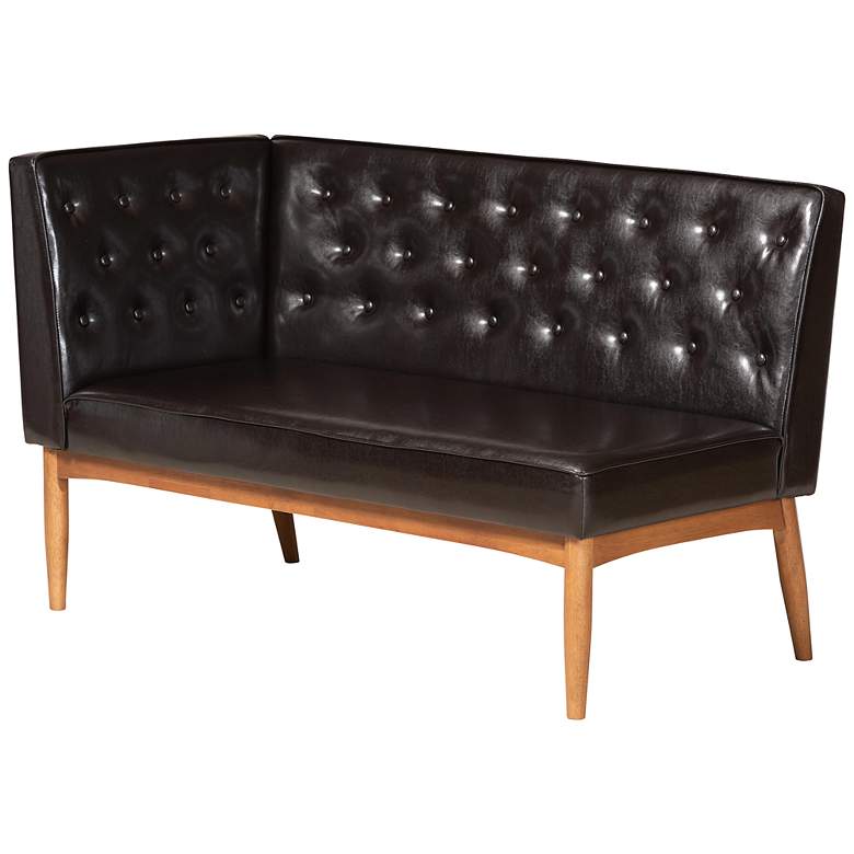 Image 5 Riordan Tufted Dark Brown 2-Piece Dining Nook Banquette Set more views