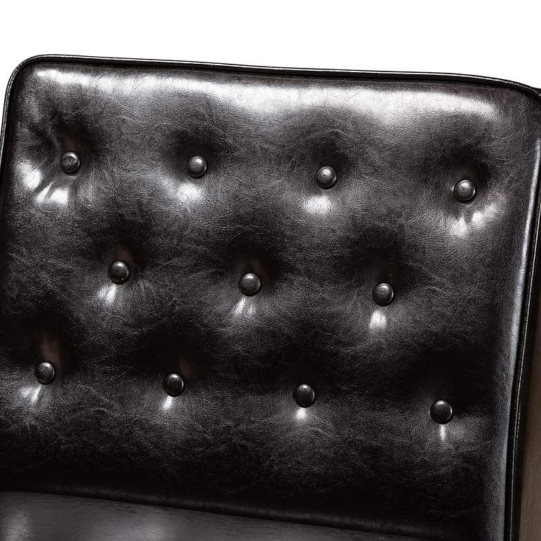 Image 3 Riordan Tufted Dark Brown Faux Leather Dining Chair more views