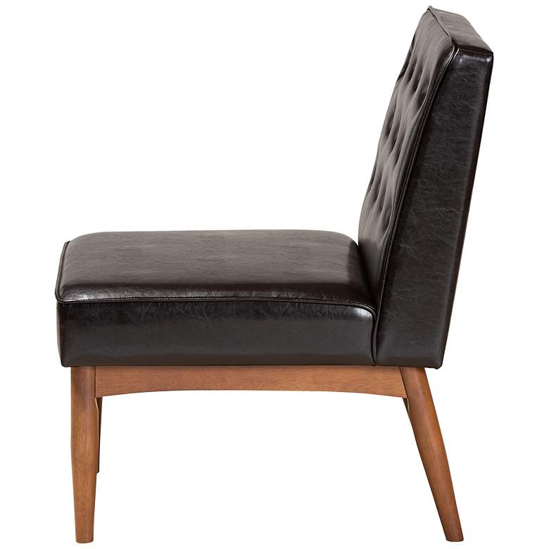 Image 7 Riordan Tufted Dark Brown Faux Leather Dining Chair more views