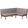 Riordan Tufted Gray Fabric 2-Piece Dining Nook Banquette Set