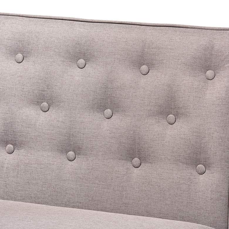 Image 3 Riordan Tufted Gray Fabric 2-Piece Dining Nook Banquette Set more views