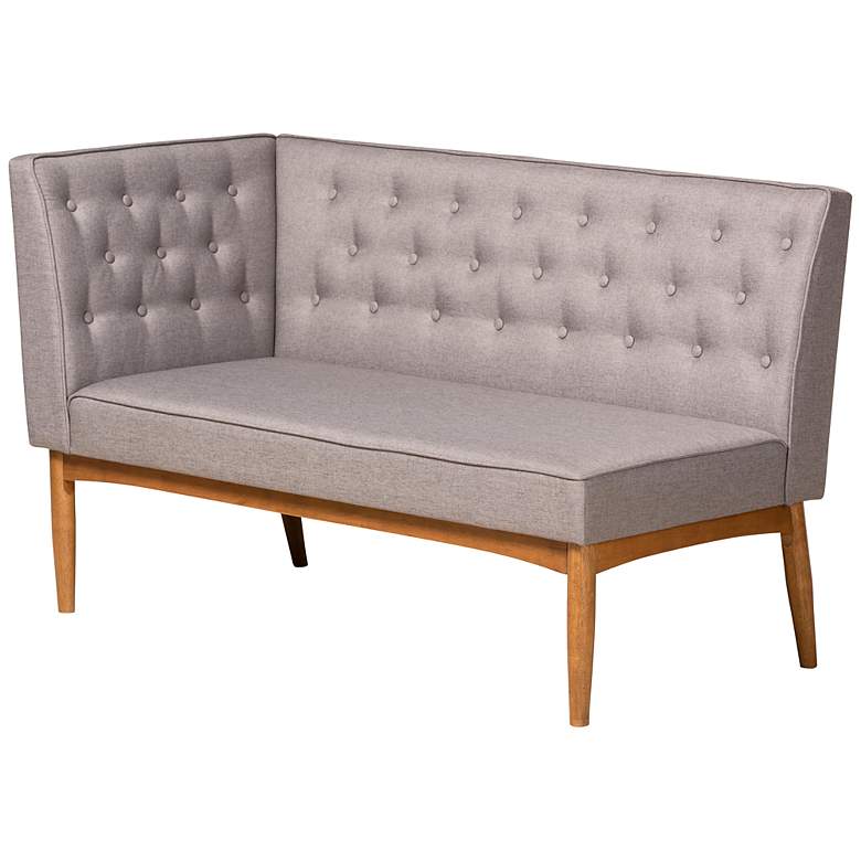 Image 6 Riordan Tufted Gray Fabric 2-Piece Dining Nook Banquette Set more views