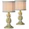 Ripley Distressed White 14" High Accent Table Lamps Set of 2