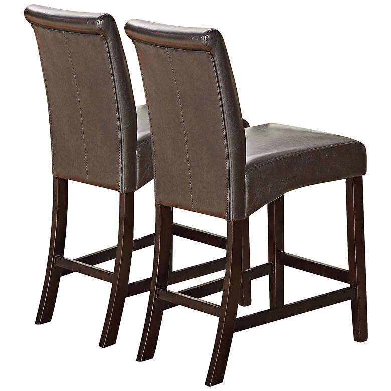 Image 1 Ripley Espresso Faux Leather Counter Stools Set of 2