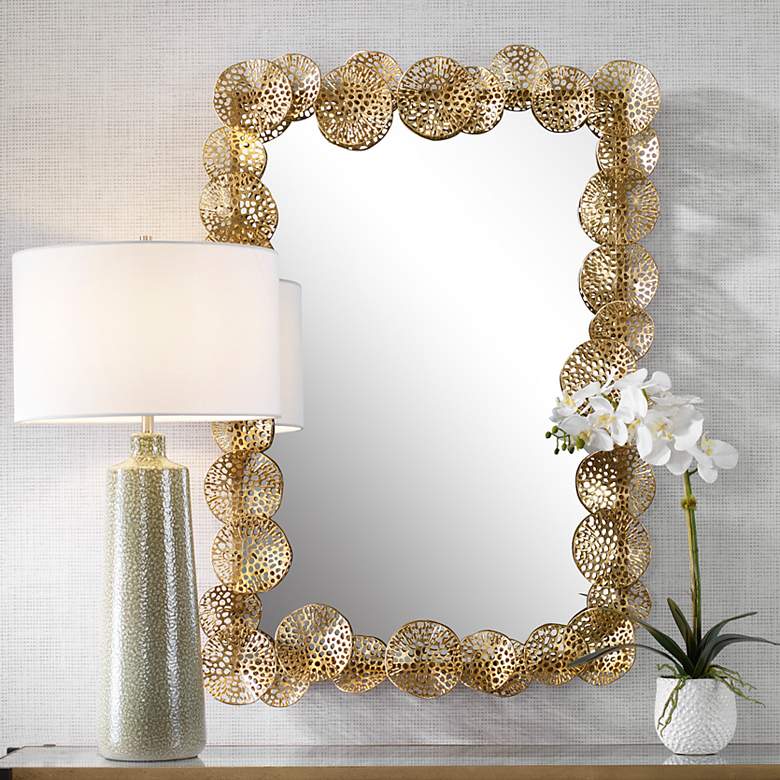 Image 1 Ripley Gold 30 1/4 inch x 43 3/4 inch Rectangular Wall Mirror