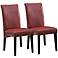 Ripley Red Faux Leather Armless Dining Chairs Set of 2