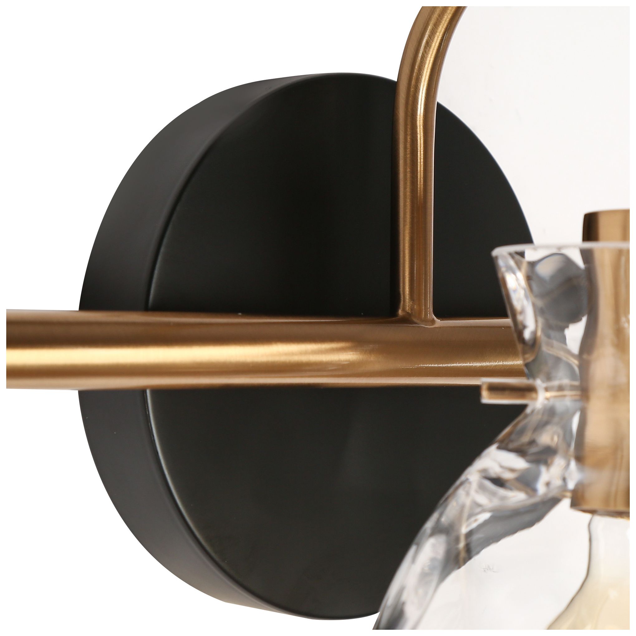 Image 4 Ripple 22.8"W Black Brass 3-Light Water Glass Bathroom Vanity Light more views