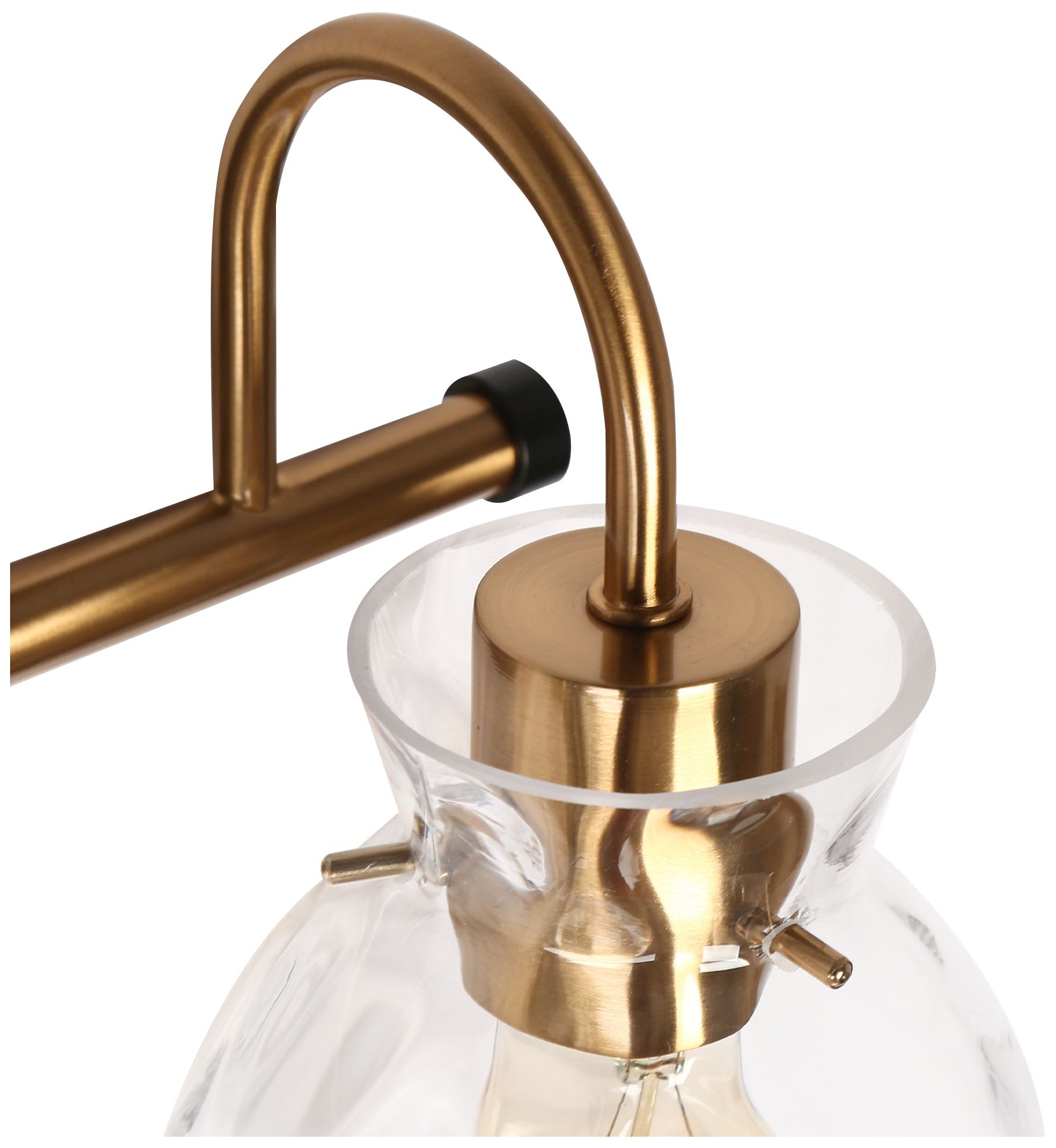 Image 5 Ripple 22.8"W Black Brass 3-Light Water Glass Bathroom Vanity Light more views