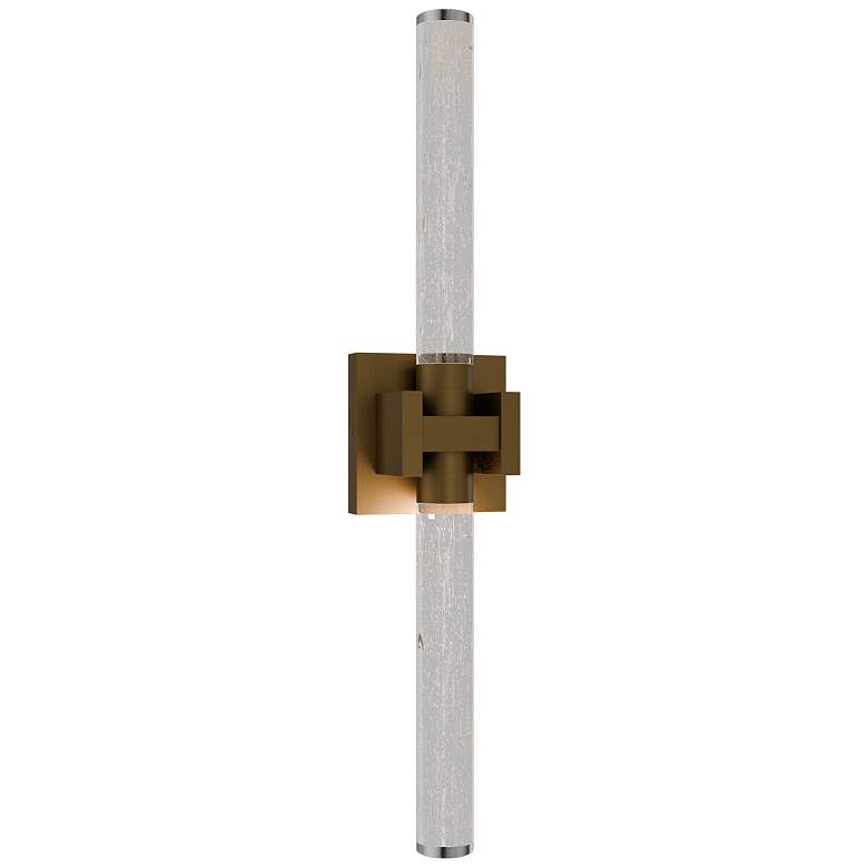 Image 1 Ripple 4.75"H x 24"W 1-Light Bath Vanity & Wall Light in Aged Brass