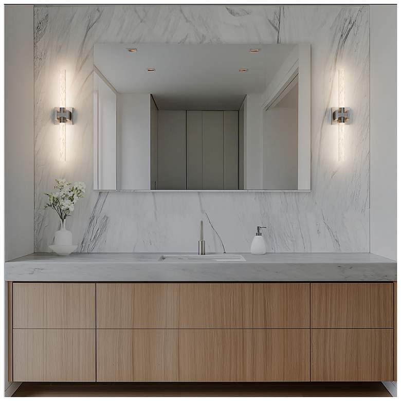 Image 4 Ripple 4.75"H x 24"W 1-Light Bath Vanity & Wall Light in Brushed Nickel more views