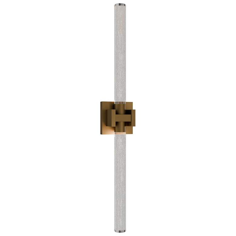 Image 1 Ripple 4.75"H x 32"W 1-Light Bath Vanity & Wall Light in Aged Brass