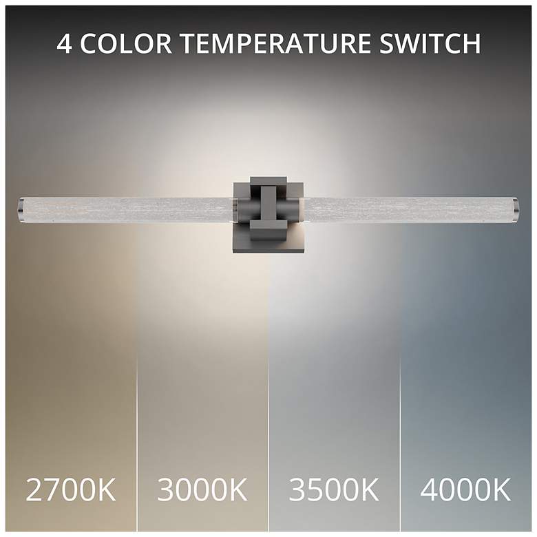 Image 2 Ripple 4.75"H x 32"W 1-Light Bath Vanity & Wall Light in Brushed Nickel more views