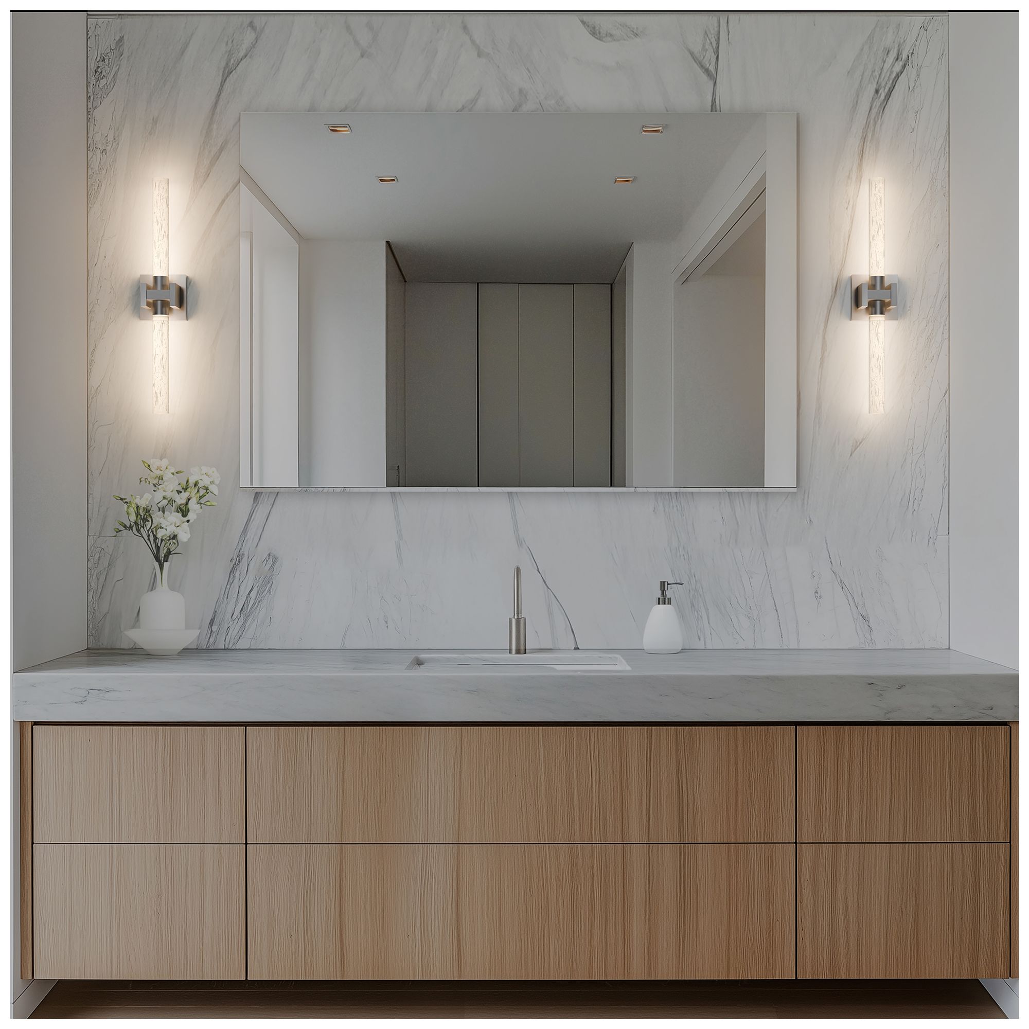 Image 4 Ripple 4.75"H x 24"W 1-Light Bath Vanity & Wall Light in Brus more views