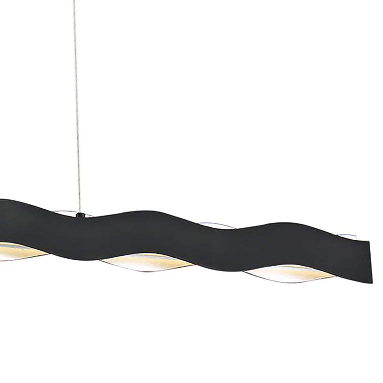 Image 3 Ripple 48 1/2 inch Wide Black LED Kitchen Island Light Pendant more views