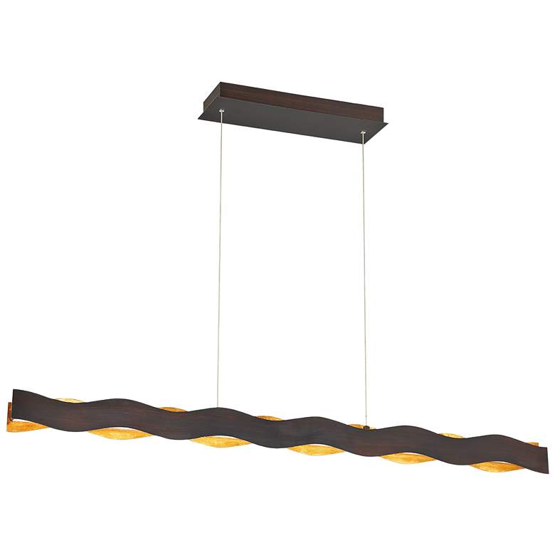 Image 2 Ripple 48 1/2"W Bronze Gold LED Kitchen Island Light Pendant