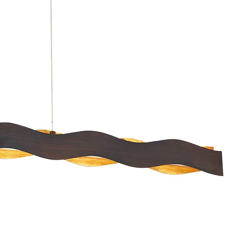 Image 3 Ripple 48 1/2"W Bronze Gold LED Kitchen Island Light Pendant more views