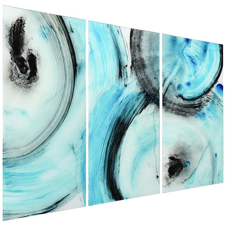 Image 2 Ripple Effect ABC Frameless Printed Tempered Glass Wall Art Set of 3 more views