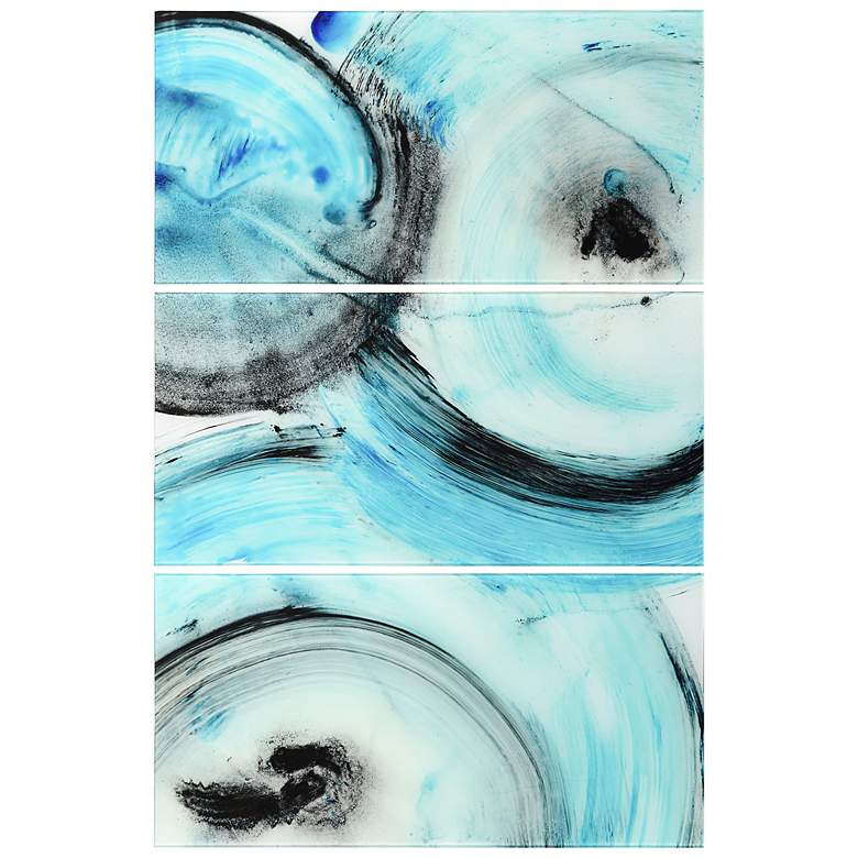 Image 4 Ripple Effect ABC Frameless Printed Tempered Glass Wall Art Set of 3 more views