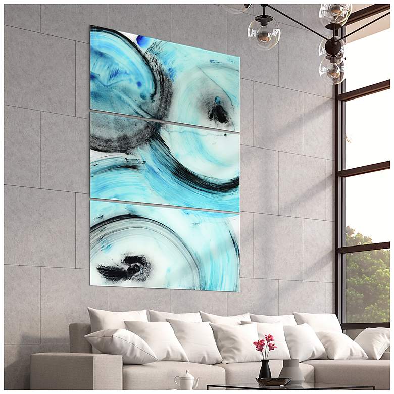 Image 5 Ripple Effect ABC Frameless Printed Tempered Glass Wall Art Set of 3 more views