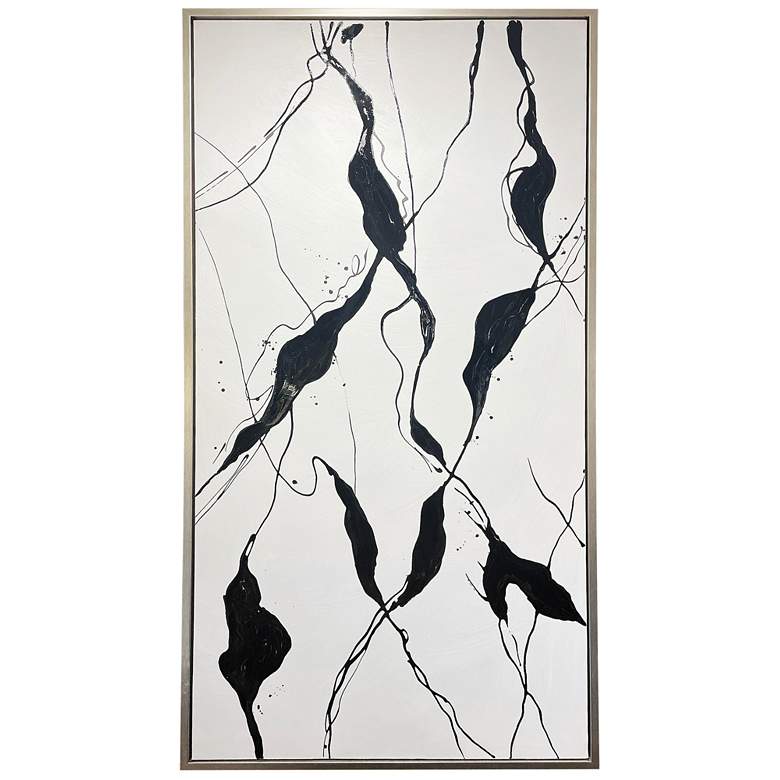 Image 1 Rippling II 60" x 30" Abstract Hand Painted Canvas Wall Art With