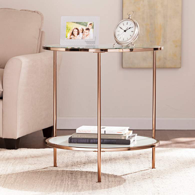 Image 1 Risa 24 1/4 inch Wide Metallic Gold End Table