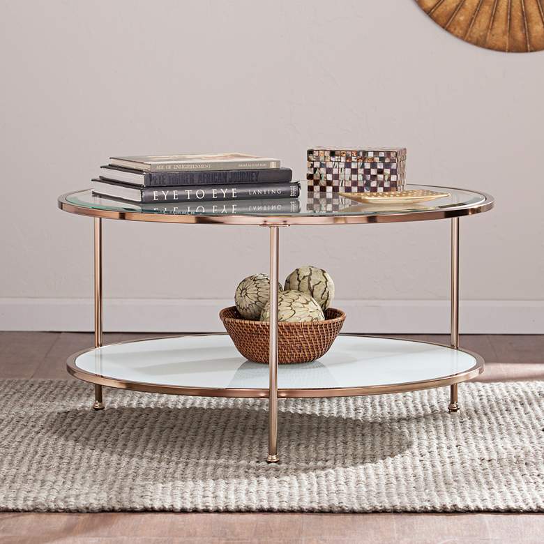 Image 1 Risa 33 3/4" Wide Modern Metallic Gold Cocktail Table