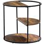 2_Risda 24" Wide Walnut Wood and Black Metal End Table
