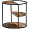 Risda 24" Wide Walnut Wood and Black Metal End Table