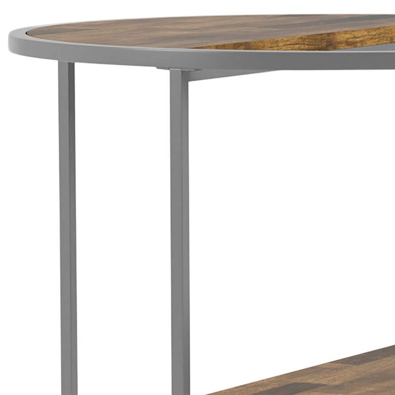 Image 3 Risda 24 inch Wide Walnut Wood Gray Metal End Table more views