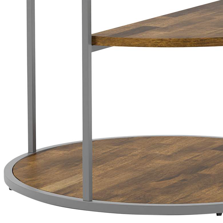Image 4 Risda 24 inch Wide Walnut Wood Gray Metal End Table  more views
