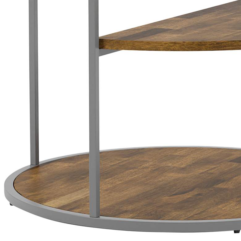 Image 4 Risda 24" Wide Walnut Wood Gray Metal End Table more views