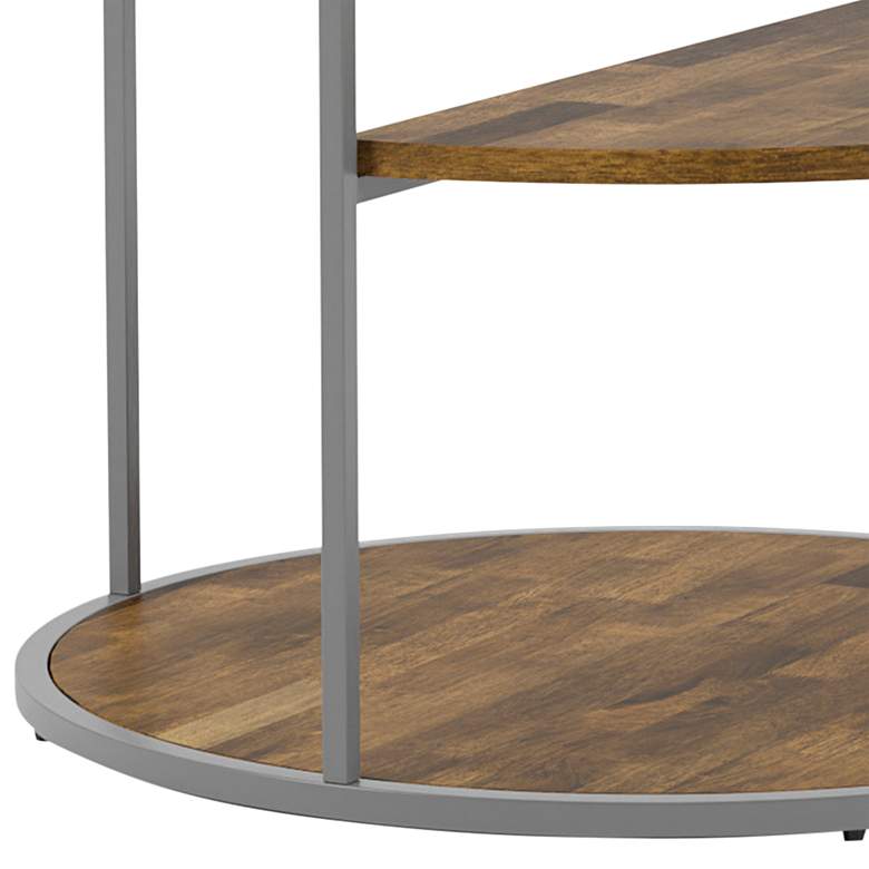 Image 4 Risda 24 inch Wide Walnut Wood Gray Metal End Table more views