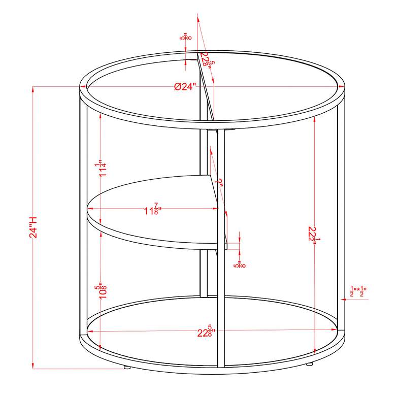 Image 7 Risda 24" Wide Walnut Wood Gray Metal End Table more views