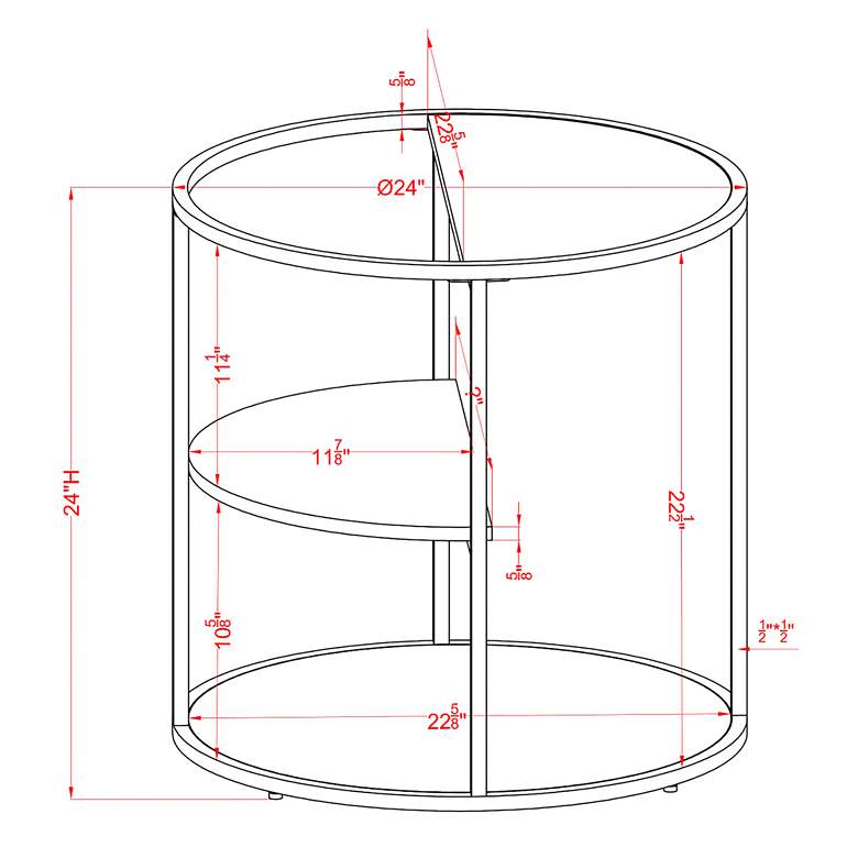 Image 7 Risda 24 inch Wide Walnut Wood Gray Metal End Table more views