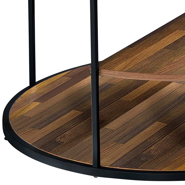 Image 4 Risda 35 1/2" Wide Walnut Wood Black Metal Coffee Table more views