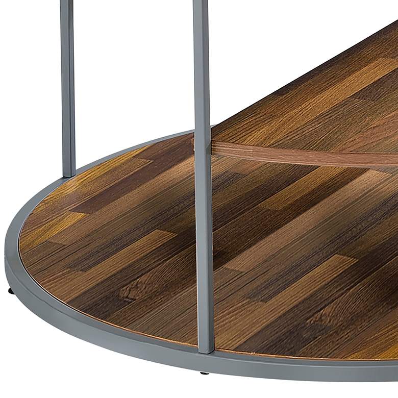 Image 4 Risda 35 1/2" Wide Walnut Wood Gray Metal Coffee Table more views