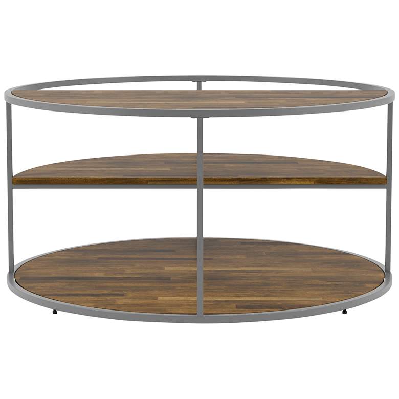 Image 6 Risda 35 1/2" Wide Walnut Wood Gray Metal Coffee Table more views