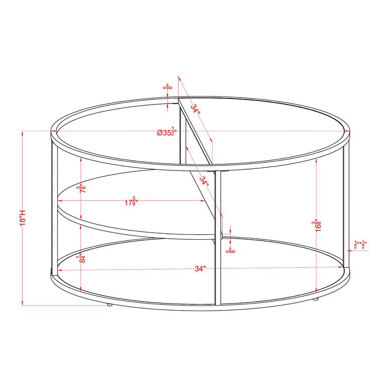 Image 7 Risda 35 1/2" Wide Walnut Wood Gray Metal Coffee Table more views