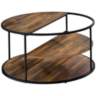 Risda 35 1/2" Wide Walnut Wood Black Metal Coffee Table