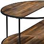 Risda Walnut Wood Black Metal 2-Piece Coffee Table Set