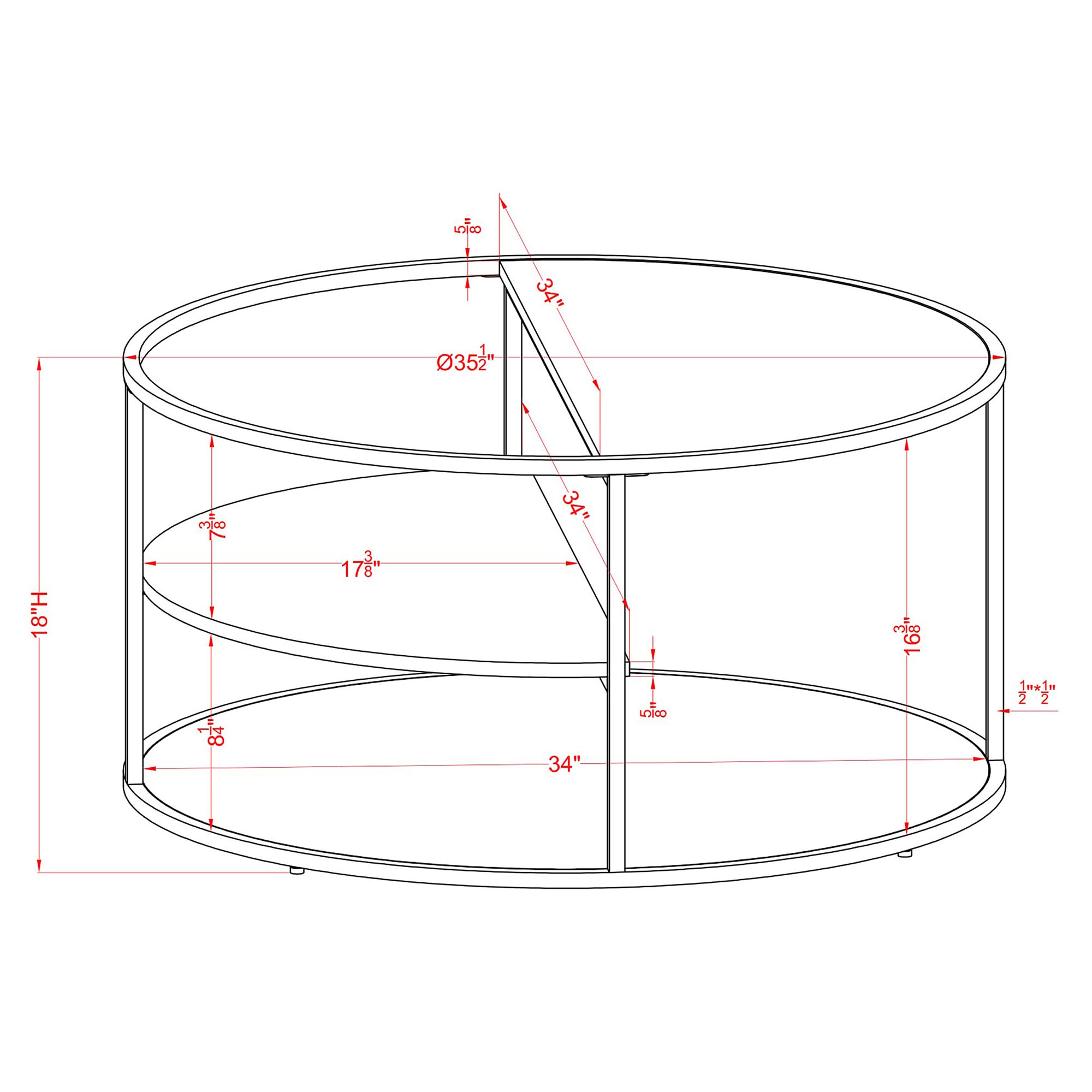 Risda Walnut Wood Black Metal 2-Piece Coffee Table Set