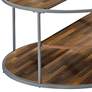Risda Walnut Wood Gray Metal 2-Piece Coffee Table Set