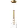 2_Rise 5 3/4" Wide Brushed Gold LED Mini Pendant