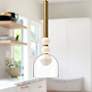 1_Rise 5 3/4" Wide Brushed Gold LED Mini Pendant