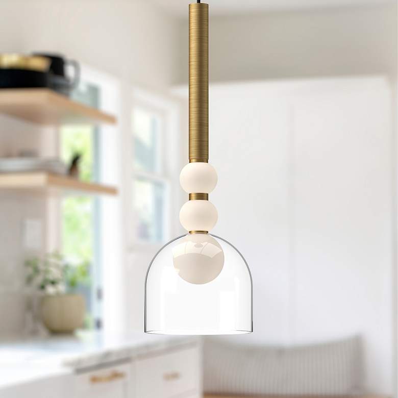 Image 3 Rise 5 3/4" Wide Brushed Gold LED Mini Pendant more views